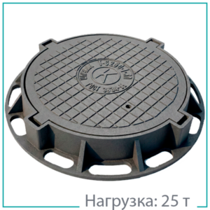 Люк чугунный тяжелый Т (С250)-2-60-4 (870x120) четырехушковый с запорным устройством