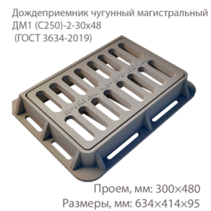 Дождеприемник чугунный магистральный ДМ1 (С250)-2-30x48 купить